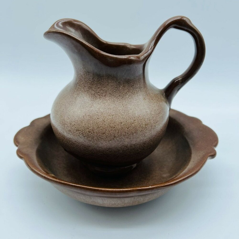 Frankoma Mini Pitcher & Basin 40A/40B 4-3/4” Tall 6-3/8” Wide